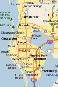 Map of Pinellas area, dog training